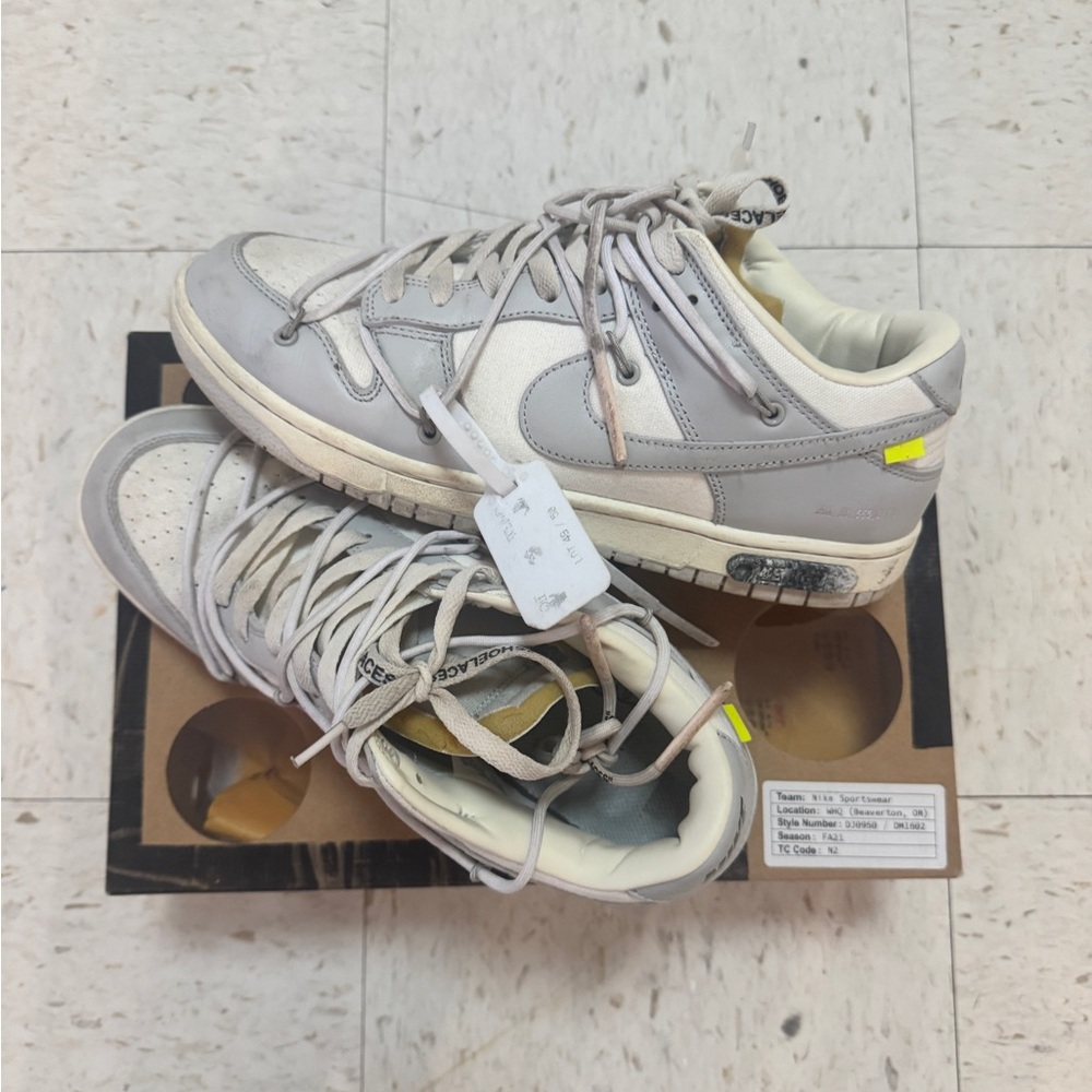 Off-White Gray and White Sneakers